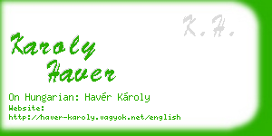 karoly haver business card