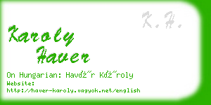 karoly haver business card